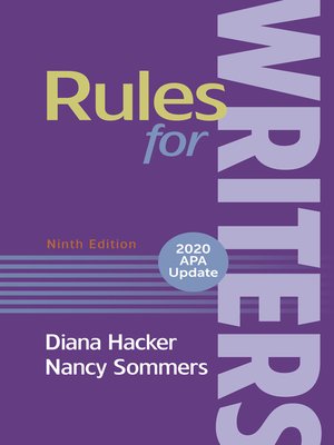 cover image of Rules for Writers with 2020 APA Update